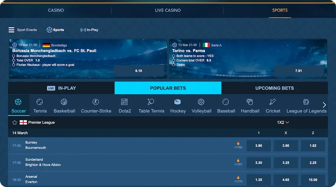 casea casino bets
