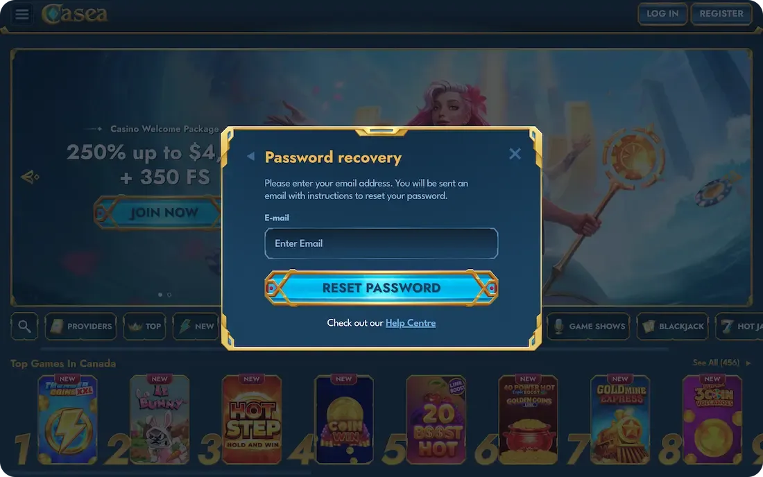 casea casino forget password