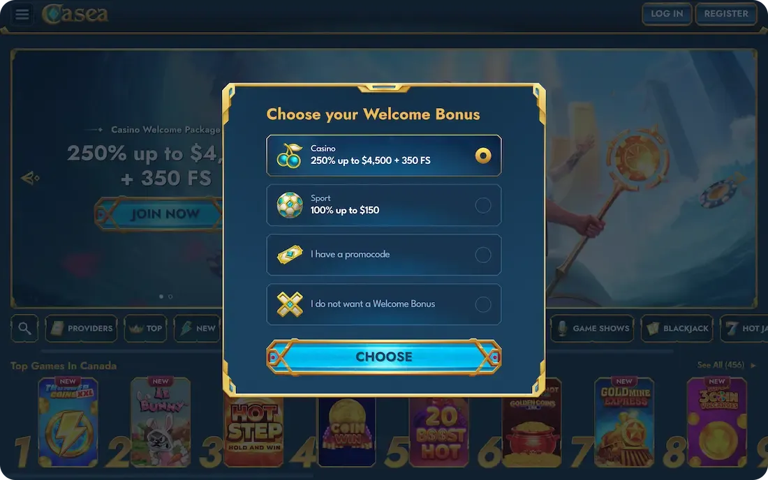 casea casino welcome bonus